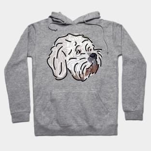 Bichon Frise Mix Dog Portrait Blue Hoodie